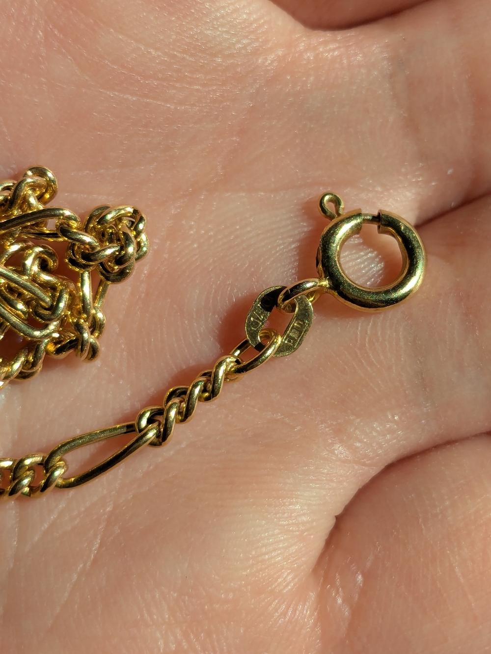 Gold Figaro Chain Necklace - Picture 5 of 8